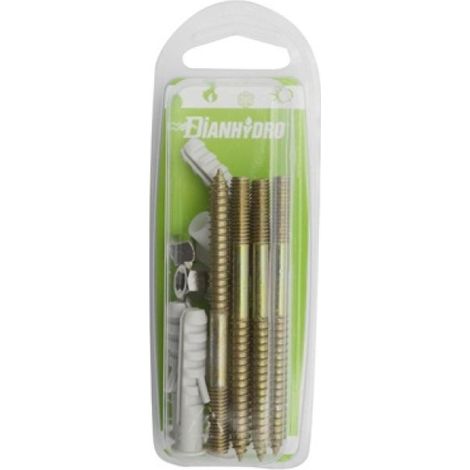 4 PZ FISSAGGI VERTICALI PER WC E BIDET BLISTER Zincato - M6x80