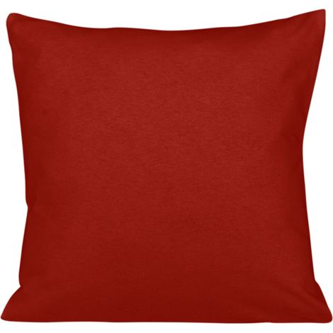 Kissenbezug 40x40 cm, Baumwolljersey, rot, mit Reißverschluss (1/4)