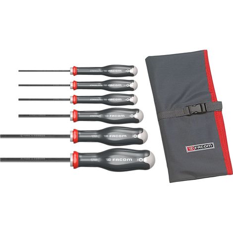 Facom – Jeu de 6 tournevis Protwist 6 pans – Pour vis à tête hexagonale – Longueur 75/100mm – Précision et ergonomie pour professionnels