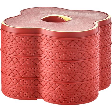 Boîte à Bonbons en Cuir PU 3 Niveaux avec Couvercle Anti-Poussière 28x18x28cm pour Fruits et Noix (1/5)