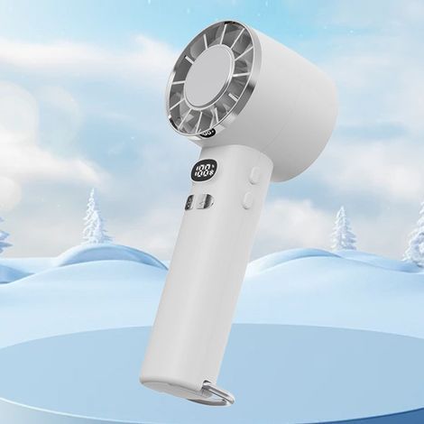 Ventilateur Portatif à Refroidissement par "Ice" Technologie, Ventilateur Manuel Poche Mini avec Batterie Li 3000mAh, Noir avec Ventilateur Portable Mini pour Outdoor 2 Vents, Low Noise et Multispeed (1/5)