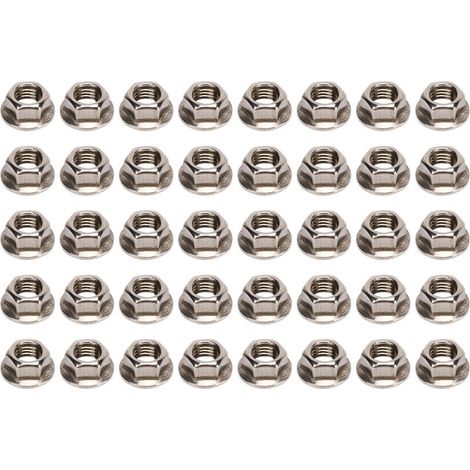 40pcs M10x1.25mm Hxagonal Flange Nuts Stainless Steel Rust Resistant Fine Flange Nut Set. (1/5)