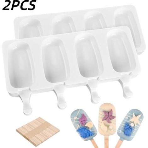 Zweiteiliges Silikon-Eisform-Set für 100 Stiele, 25,5 x 14,5 x 2,6 cm (1/5)
