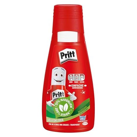 Pritt Pegamento multiuso, de secado rápido y fácil aplicación, líquido sin disolventes para niños, blanco muchas manualidades, paquete económico con 1x 100 g