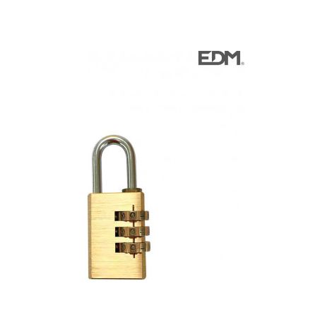 Candado de Latón con Combinación 21x57mm Blíster EDM