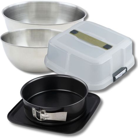 Set pâtisserie moule à manqué 23 cm avec couvercle, 2 bols à mixer et 1 spatule Zenker (1/5)