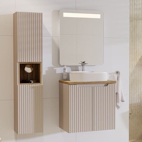 Set di mobili da bagno con lavabo Riva cachemire 60cm