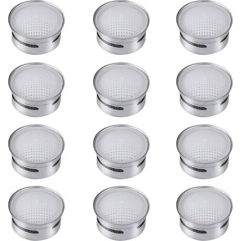 Mousseurs Robinet en Acier Inoxydable M22 M24 Aérateur d'Eau du Robinet Filtre à Robinet d'Économie d'Eau Accessoires de Pièces de Rechange pour Tête de Robinet de Cuisine Salle de Bain 12Pcs (1/3)