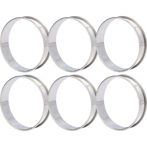 Anneaux à Muffins Anglais en Acier Inoxydable, Lot de 6, Diamètre 8 cm, Démoulage Facile pour Crumpets et Œufs (1/5)
