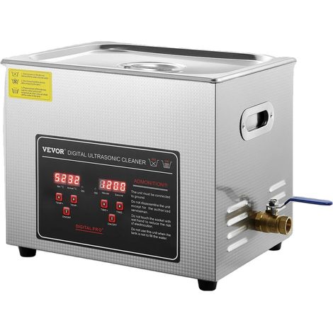 Nettoyeur Ultrasonique, Acier Inoxydable, Fonction de Nettoyage Chauffée, 10L (1/2)