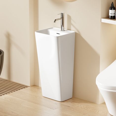 DILECI - Lavabo Totem Blanc Carré Diagonale H83