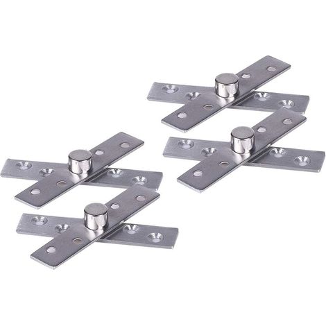 4 Pièces Charnières Pivotantes en Acier Inoxydable, Charnières Pivot Porte à Rotation Cachée de 360 Degrés, Charnière de Porte Supérieure Inférieure, pour Armoire Fenêtre Porte
