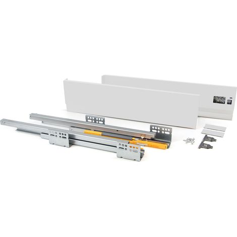 Emuca Außenschublade Concept 30Kg Höhe 138mm, Tiefe 400mm, Stahl, Weiß lackiert