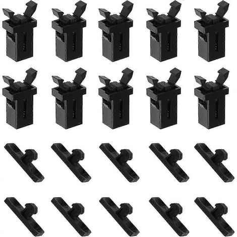 10 paires de loquets de couvercle à pression en plastique noir, compatibles avec les poubelles Brabantia de 3 à 50 litres. (1/5)