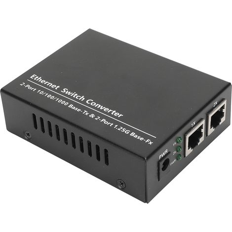 Plug-and-Play-Glasfaser-Transceiver bis 120 km, SFP-zu-RJ45-Glasfaser-Medienkonverter mit LED-Anzeigen, 100–240-V-EU-Stecker (1/5)