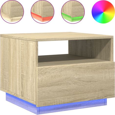 Table basse avec lumières LED chêne sonoma 50x49x40 (1/5)