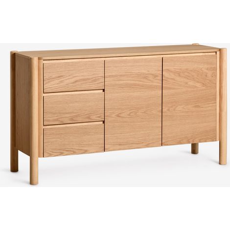 Credenza rettangolare 145x45 cm in MDF impiallacciato rovere Munden SKLUM            
