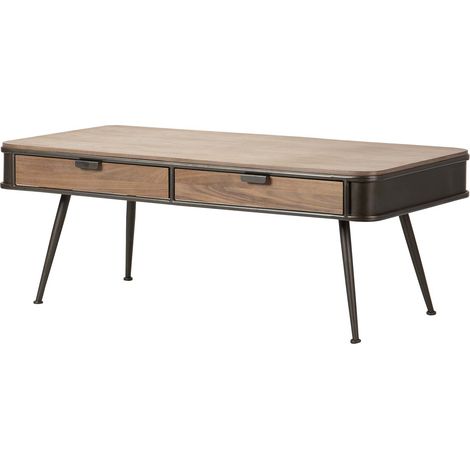 Couchtisch Holz Metall Braun Schwarz 140x71x54 cm (1/5)