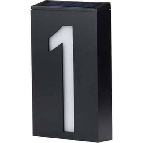 Luminaire Solaire Pour Numéro De Maison - LED Blanc - Étanche IP55 - 18,5 x 10 x 4 cm - Autonome Sans Fil - 1 Pièce (1/5)
