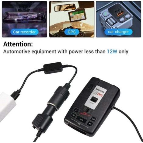 NALOOKAMIC  5V USB C Mle vers 12V Voiture Allume-cigare Femelle Convertisseur D'adaptateur D'alimentation, Adaptateur USB vers 12V DC pour Enregistreur de Conduite de Voiture Chargeur de Voiture lectr (1/3)