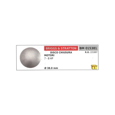 Disco chiusura BRIGGS & STRATTON trattorino rasaerba 7 - 8 HP  Ø 38,0 mm  221997