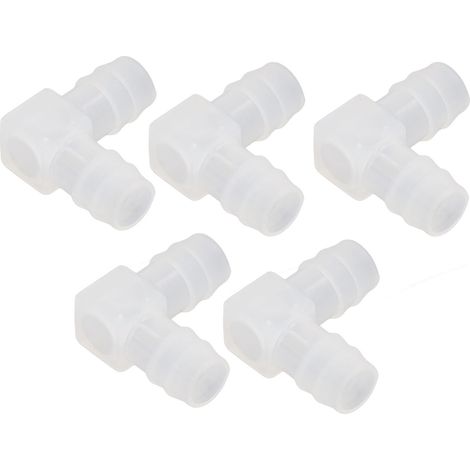 Lot de 10 raccords tuyau plastique PP coude 90° inodore non toxique raccord en L pour aquarium labo 16mm / 0.63in (1/5)