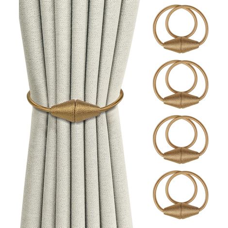 4er-Set magnetische Gardinenhalter, Gardinenschlaufen, magnetische Gardinenschnur, 47,5 cm, Wohnaccessoires – Gold