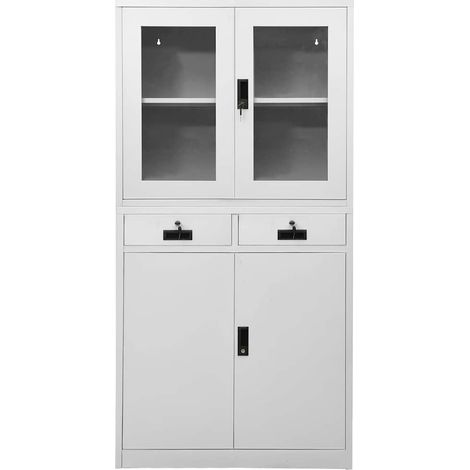 Maison Exclusive - Armadio per Ufficio Grigio Chiaro 90x40x180 cm Acciaio e Vetro (1/5)
