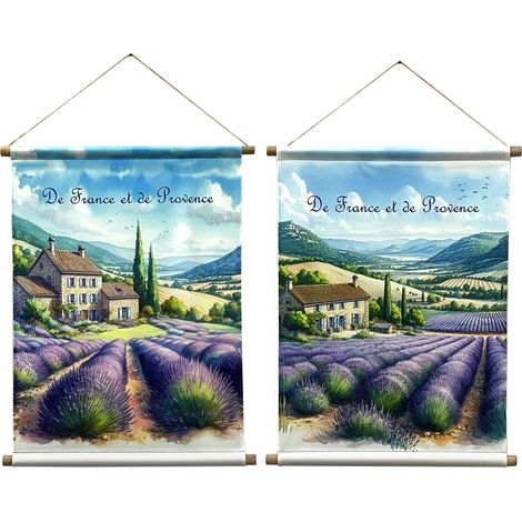 Lavendel Rollbare Leinwand 2 Diff. – Modernes dekoratives Wandbild, Blumenkunst, zeitgenössischer Stil