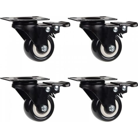 4 Roulettes Pivotantes 50mm Roulettes pour Meubles Roues en Transport Roulettes, 50 kg par roulette - Typ 2 (1/5)
