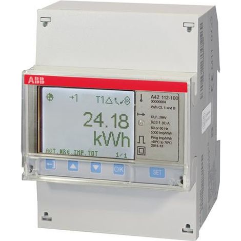 Compteur A42 Monophase Modbus Mesure InDirecte 6A Steel Mid 2CMA170510R1000 ABB 831221