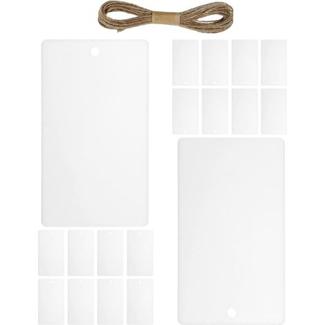 Étiquettes acryliques en cuir blanc avec crochets pour (1/5)