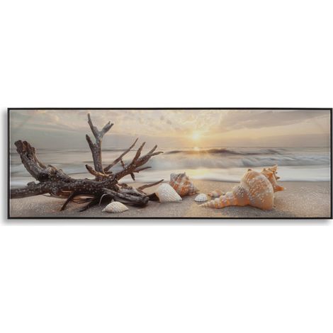 GEMALTER DRUCK AUF LACKIERTER LEINWAND STRAND MIT RAHMEN -B- CM 152X4X52 (1/5)