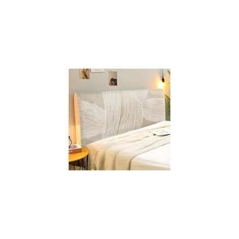 Housse de Tete de Lit 160 cm, Housse Tete de Lit Extensible, Beige Moderne Housse de Protection Tête de Lit Déhoussable et Lavable, Anti-poussière 150-170 cm (1/5)