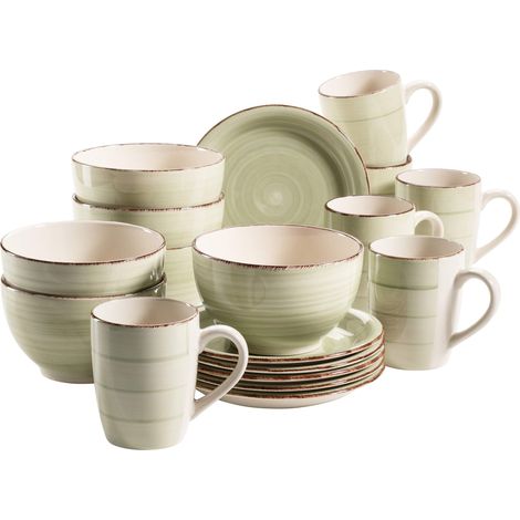 Ensemble de vaisselle de petit-déjeuner Dans différentes couleurs Vert olive (1/5)