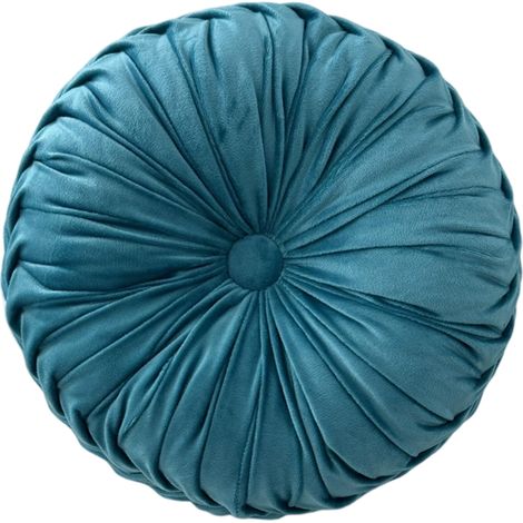 Coussin rond en velours uni, coussin citrouille, coussin rond pour salon, coussin rond pour canapé (1/5)