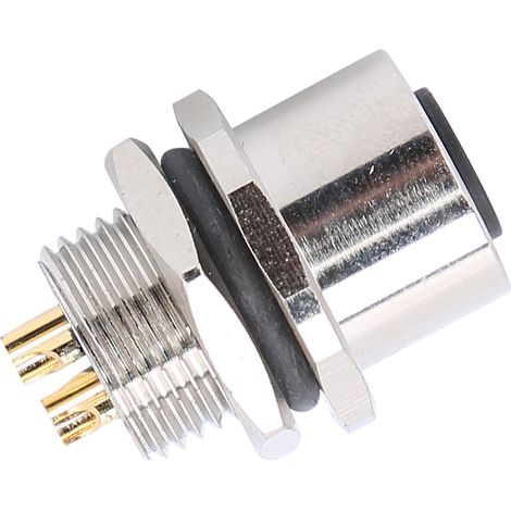 Connecteur étanche fileté, prise de montage avant pour panneau, accessoires de circuit électrique M12‑B‑S4 (1/5)