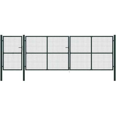 Cancello per Giardino in Acciaio 500x150 cm Verde (1/5)