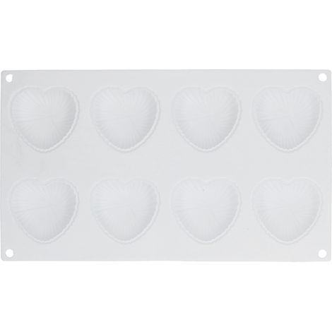 Moule silicone cœur 8 alvéoles pour mousse, gâteau, pâtisserie, outil de cuisson professionnel pour cuisine et boulangerie. (1/5)
