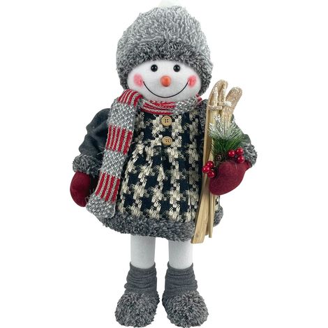 Dekoration MagicHome Weihnachten, Schneemann Mädchen mit Skiern, 50 cm (1/2)