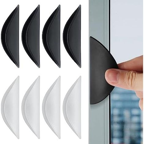 CSPARKV 8.2x3.9cm 8 PCS Self-Adhesive Door Handles, Adhesive Balcony Door Handles Outdoor Patio Door Drawer Handles, No Drilling for Furniture Handle, Glass Door, Window Handle