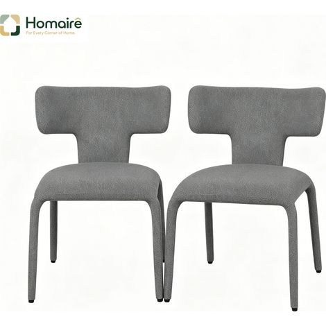 Grauer Esszimmerstuhl aus Leinen und Metall 53 x 53 x 78 cm HOMAIRE (1/5)