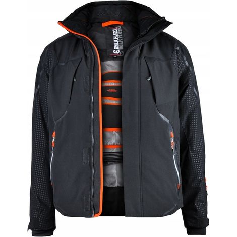 Veste de ski homme grande taille (9XL) avec membrane 20 000 mm, noire, WHD 1058 (1/5)