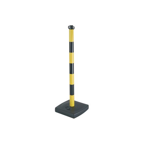Poteau PVC Jaune/Noir sur socle à lester 4kg - 2001090 (1/3)