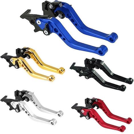 Lot de 2 poignées de frein en alliage pour moto, modification CNC, levier de frein à tambour d'embrayage - rouge (1/5)