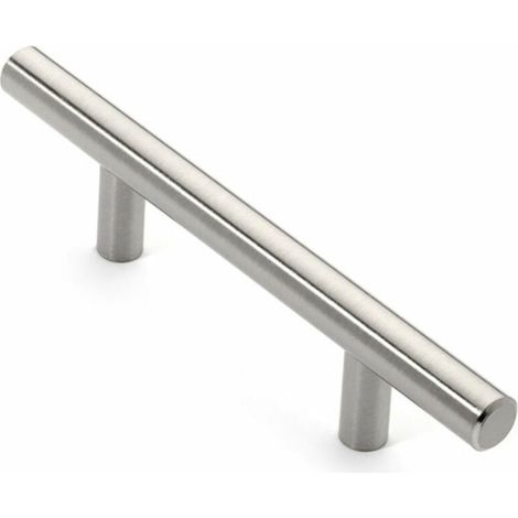 2 pièces en acier inoxydable Nickel brossé longue armoires de cuisine T barre poignée meubles tiroir tire boutons 128mm trous centres/200mm, (1/5)