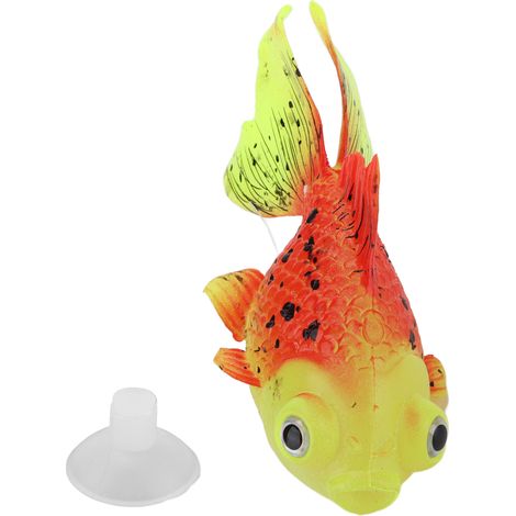 Poisson artificiel phosphorescent en silicone, imitation poisson rouge pour aquarium, décoration animale GF03 (1/5)