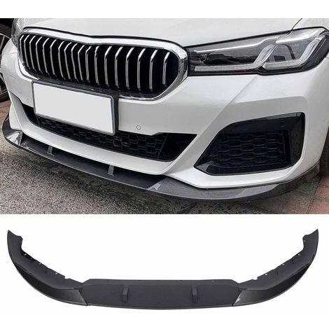 Dreiteiliger Frontstoßstangenspoiler für BMW 5er G30 G31 LCI M Sport 2021–2023 (ZST-391), aus übergroßem Carbonfaser-Gewebe (1/5)