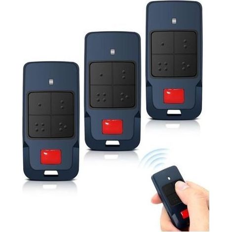 Télécommande Portail 433,92 MHz 2 Canaux Rolling Code Compatible MITTO KLEIO TRC Pour Porte de Garage – Lot de 3 (1/5)
