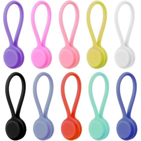 Magnetische Kabelclips aus Silikon, 10er-Packung, wiederverwendbare Magnetclips, Silikon-Kabelorganizer für Kabelmanagement und -organisation